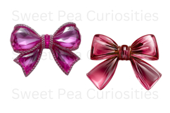 Bows, Pink, Glass, Ephemera, PNG, Junk Journal, clipart Product Image 3