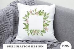 Watercolor Lemons Leaves and Flowers Frame png Product Image 3