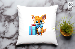 Cute Fox With Gifts clipart sublimation png Product Image 3