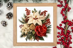 Watercolor Vintage Christmas Clipar, Vintage Christmas Clipa Product Image 3