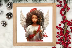 Christmas Black Angel Clipart, Christmas Angel Clipart Product Image 4