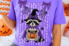 Preppy Halloween Coquette Raccoon Png, Spooky Season Png. Product Image 3