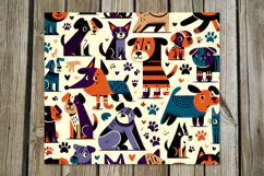 Modern Cats & dogs | 4 skinny tumbler Sublimation designs P2 Product Image 2