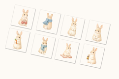 Winter Bunny Watercolor Clipart Product Image 3