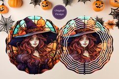 Stained Glass Witch Wind Spinner Designs, Halloween Decor Product Image 3