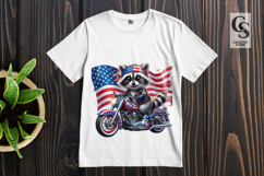 Patriotic Raccoon Biker Clipart PNG Product Image 3