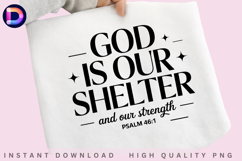 God Is Our Shelter Psalm 46:1 Christian PNG Product Image 1