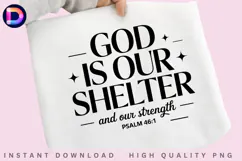 God Is Our Shelter Psalm 46:1 Christian PNG Product Image 1