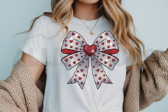 Valentine&#039;s Day Heart Coquette Bow Sublimation PNG Design Product Image 3