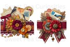 Tags, Flowers, Label, Ephemera, PNG, Junk Journal, clipart Product Image 3