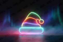Neon Christmas Hat Design for Holiday Crafts Product Image 1