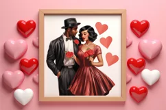 Valentines Day Black Couple Clipart, Black Couple Clipart Product Image 3