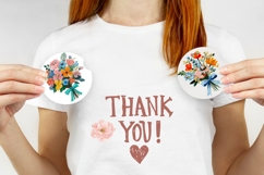 Flower Bouquet Car Coaster, Spring Flowers Round Coasters Product Image 3
