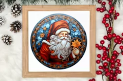 Stained Glass Painting Of Santa Clipart Sublimation Product Image 3