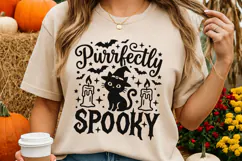 Purrfectly Spooky Svg, Halloween Witch Svg, Cat Witch Svg. Product Image 4