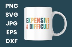 Retro Vintage Expensive and Difficult Humor Funny SVG Product Image 3