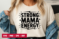 Strong Mama Energy Typography SVG PNG Product Image 1