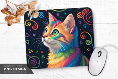 Rainbow Cat Abstract Mouse Pad PNG Design Product Image 1