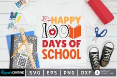 Happy 100 Days Of School SVG, School SVG Design Product Image 1