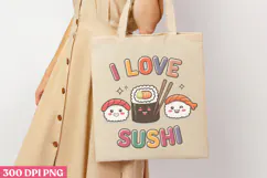 I Love Sushi PNG, Sushi Sublimation PNG Product Image 1