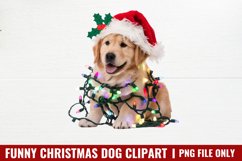 Funny Christmas Dog Watercolor Clipart Bundle PNG Product Image 4