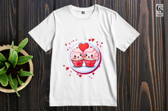 Cute Cupcake Couple Love Illustration Clipart PNG Product Image 3