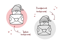 Valentines Gnome Outline SVG PNG Product Image 4