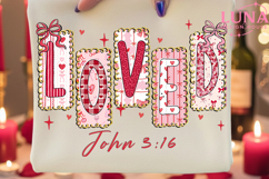 Loved John 3:16 png, Preppy Valentine Png, Loved valentine Product Image 3