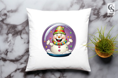 Snowman Snow Globe Cartoon Clipart Sublimation PNG Product Image 3