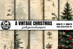 A Vintage Christmas Journal Digital Paper JPG Product Image 1