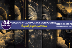 GoldenSky Zodiac Star Sign Posters PNG Product Image 1