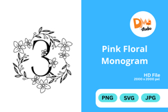 Pink Floral Monogram Product Image 1