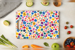 Cute Ditsy Flowers Garden Cutting Boards sublimation Design Product Image 3