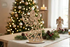 Christmas Angel Candle Holder Laser Cut | Glowforge | SVG Product Image 1