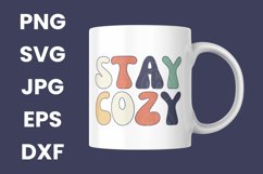 Retro Groovy Stay Cozy, Funny Winter Snow Season SVG Product Image 3