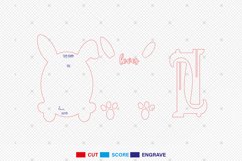 Personalized Easter Bunny Footprint sign SVG Product Image 2