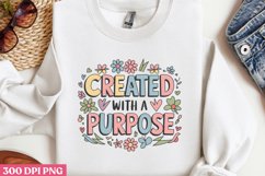 Created with a purpose PNG, Retro Christian PNG Product Image 3