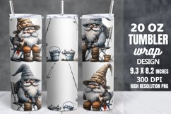 Fishing Gnomes Tumbler Sublimation Wrap Product Image 1