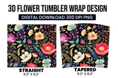Colorful Flower Tumbler Wrap Design Product Image 3