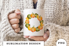Watercolor Autumn Pumpkins Wreath png Product Image 3
