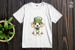 Cute Puppy Green Top Hat Clipart Sublimation PNG Product Image 3