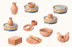 Pottery Workshop Watercolor Clipart Product Image 3