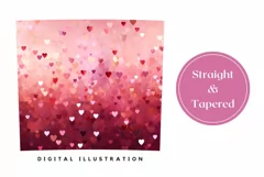 Red Love Hearts Tumbler Design, Valentine's Day Tumbler PNG Product Image 3