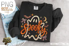 Spooky Ghost PNG DTF Faux Embroidery Girly Halloween Design Product Image 5