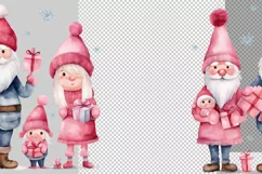 A pink Christmas family Gnomes, Pink Christmas Gnomes Product Image 3