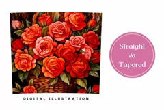 Red Roses Tumbler Sublimation, Valentines Tumbler Wrap PNG Product Image 3