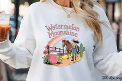 Watermelon Moonshine PNG, Vintage Western Sublimation PNG Product Image 3