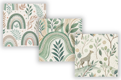 Sage Green Boho Seamless Digital Paper Product Image 2