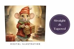Christmas Tumbler Sublimation, Watercolor Mouse Tumbler Product Image 3