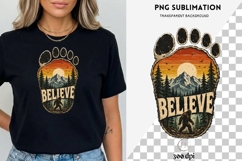 Believe Bigfoot Footprint PNG | Sasquatch Forest Clipart Product Image 3